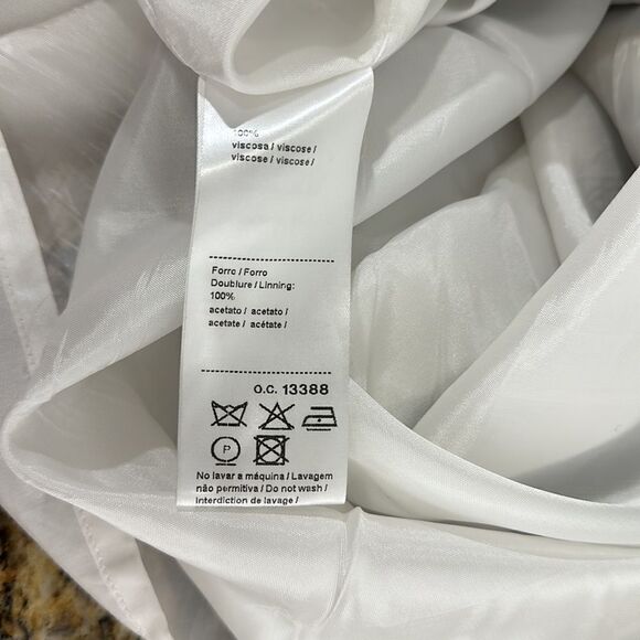 Paz Torraz Black And White Party Cocktail Sleeveless Fringe Midi Dress Size M - Picture 6 of 9